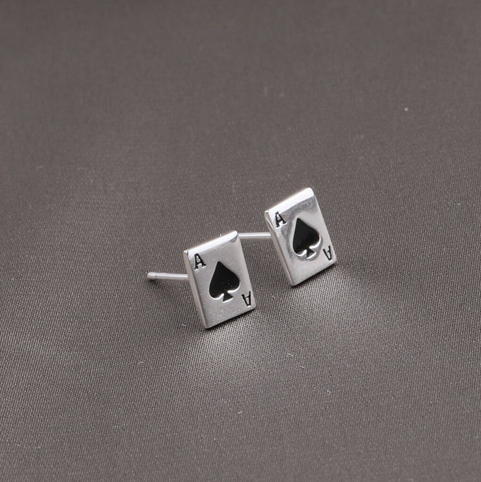 Sterling Silver 'You Are Ace' Playing Cards Earring