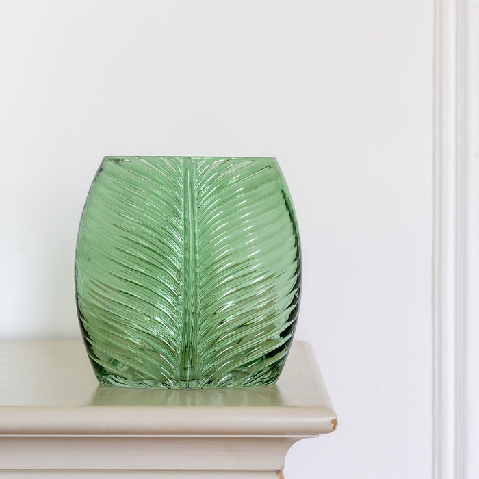Leaf Glass Vase Green Large