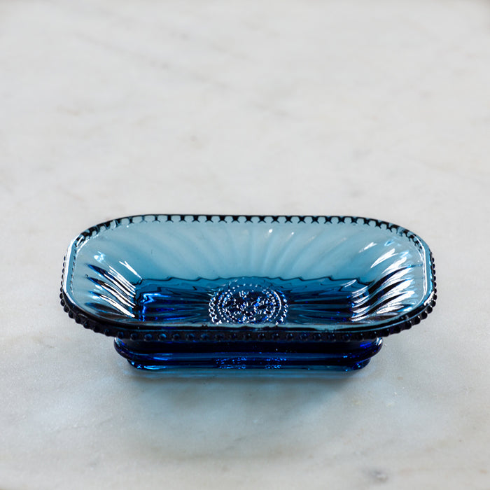 Glass Bijou Soap Dish Pale Blue