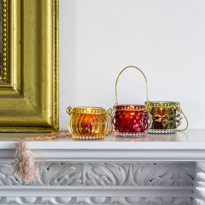 Bubble Glass Votive Plum