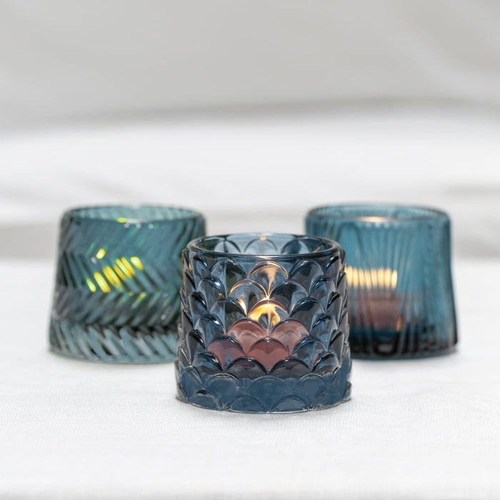 Tea Light Holder Pontus Blue 3 Assorted Designs