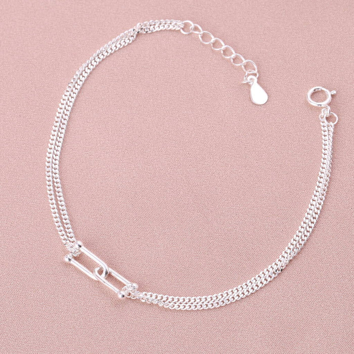 Strong Friendship Sterling Silver Link Bracelet