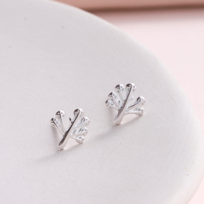 Sterling Silver Blossom Tree Earrings Studs