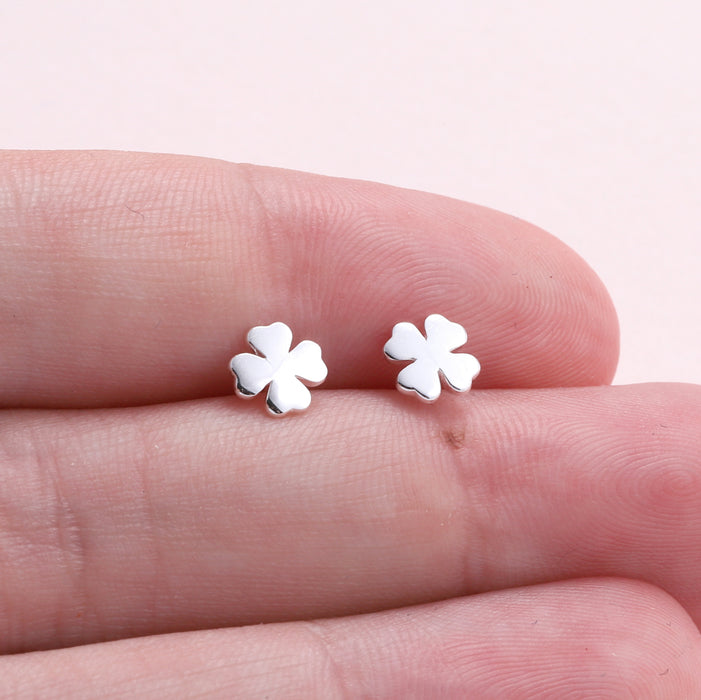 'Friends Are Lucky To Have' Sterling Clover Earrings