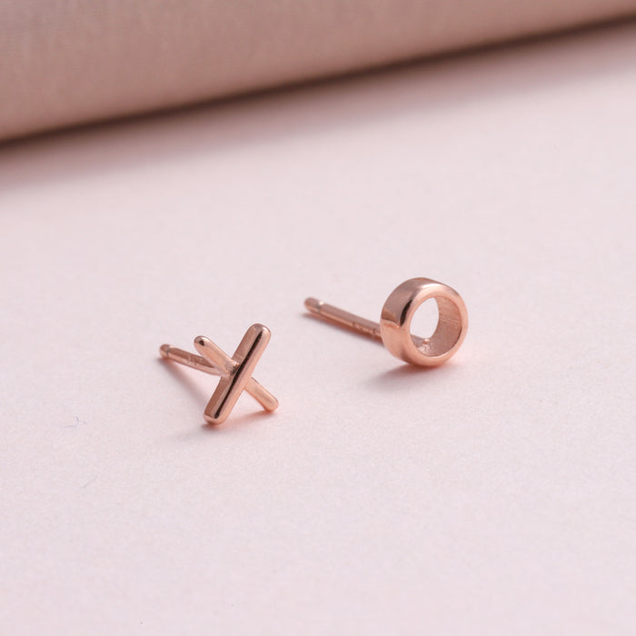 Sterling Silver Kiss And Hug Ear Studs