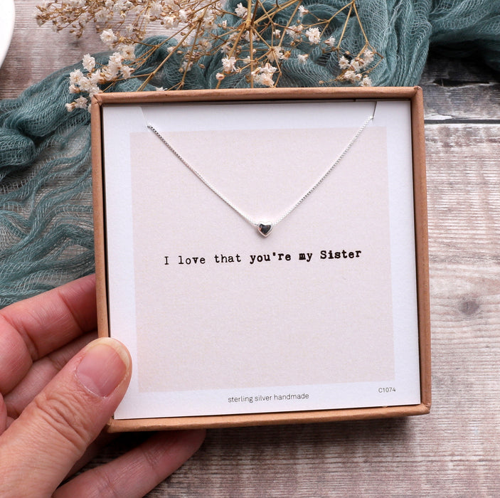 'I Love My Sister' Mini Heart Necklace