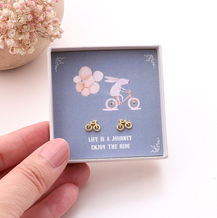 'Life Is A Journey' Bicycle Earrings