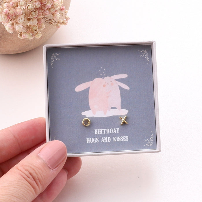 Gift Boxed 'Birthday Kiss And Hug' Earrings