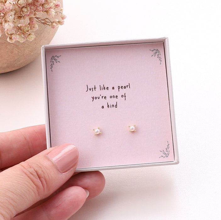 Sterling Silver 'One Of A Kind' Pearl Earring Studs