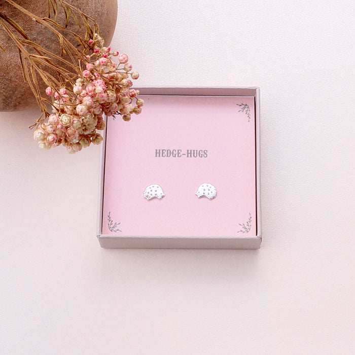 'Hedgehugs' Sterling Silver Hedgehog Earrings
