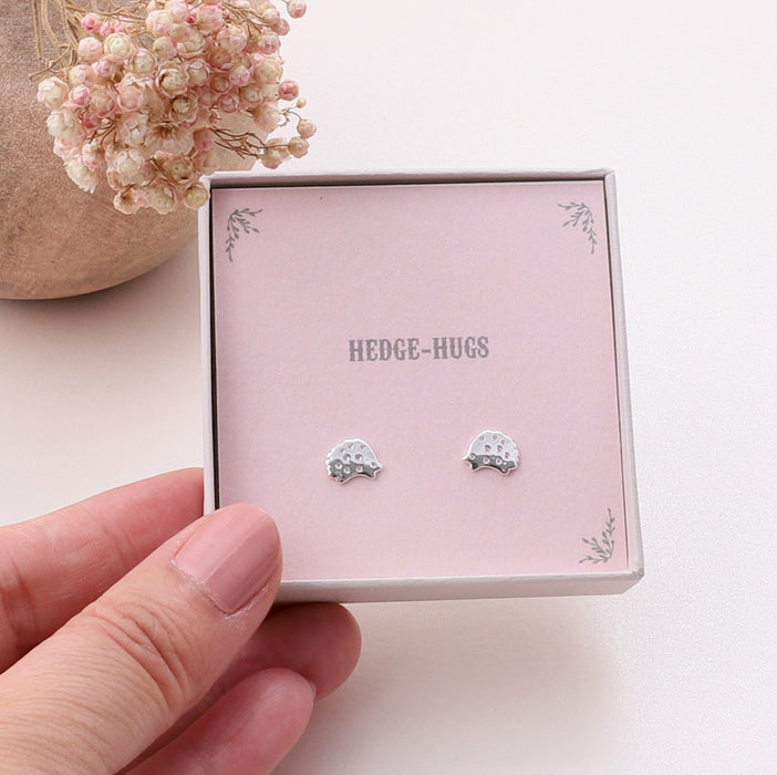 'Hedgehugs' Sterling Silver Hedgehog Earrings