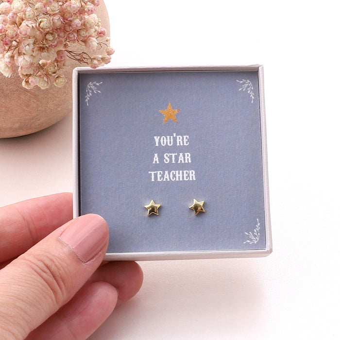 Teacher Thank You Star Earrings