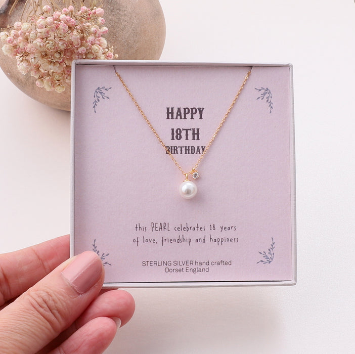 Sterling Silver Happy 18th Birthday Necklace