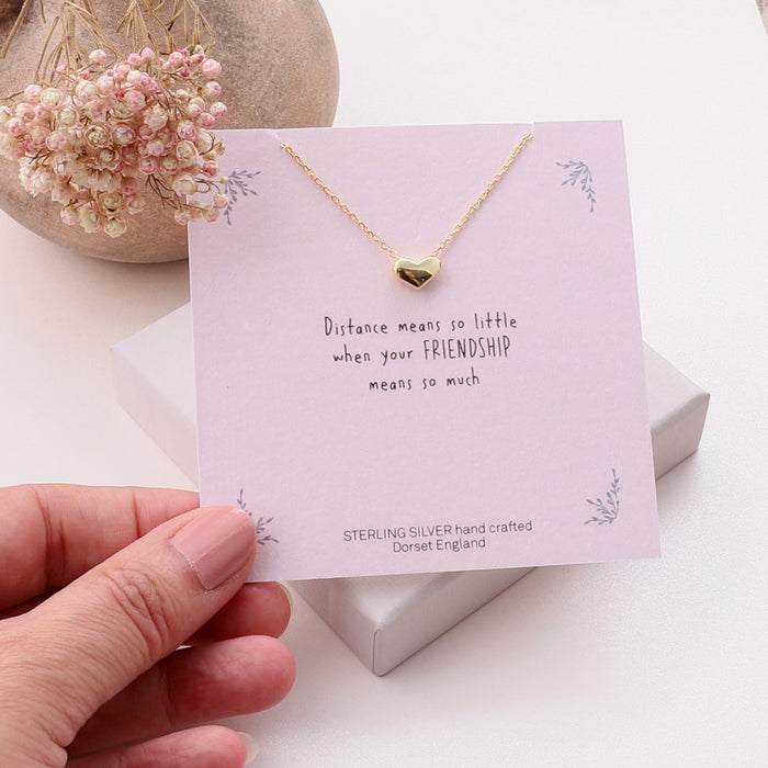 Distance Means So Little Friendship Heart Necklace