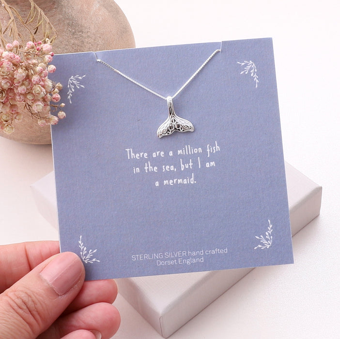 Sterling Silver 'I Am A Mermaid' Necklace
