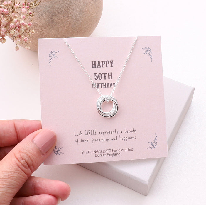 Sterling Silver 50th Birthday Necklace