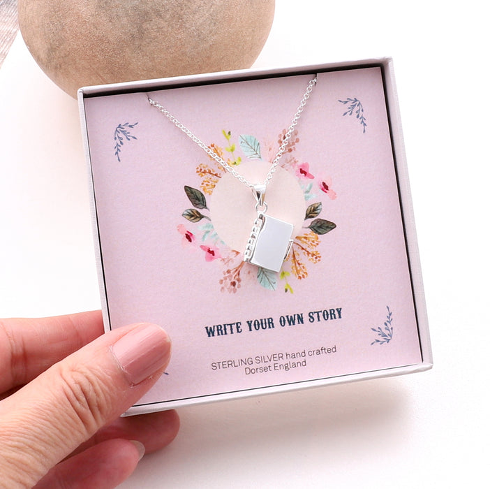 Write Her Own Story Book Pendant Necklace