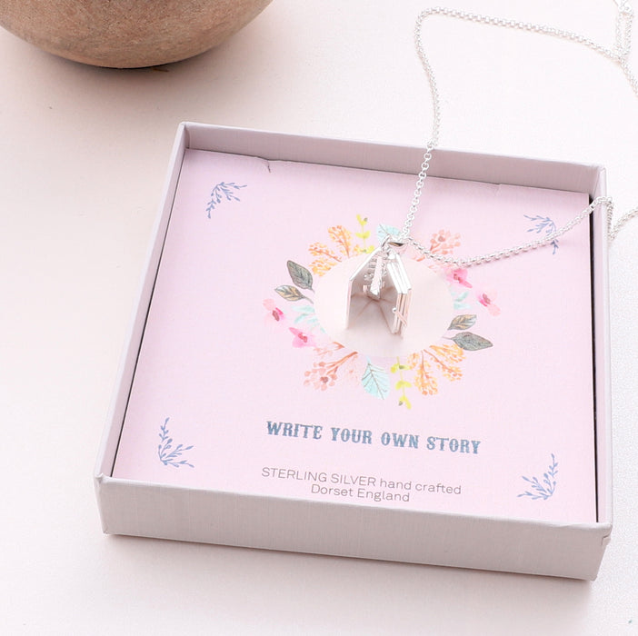 Write Her Own Story Book Pendant Necklace