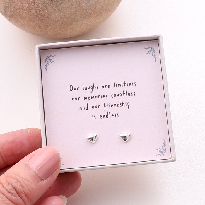 'Endless Friendship' Heart Earrings