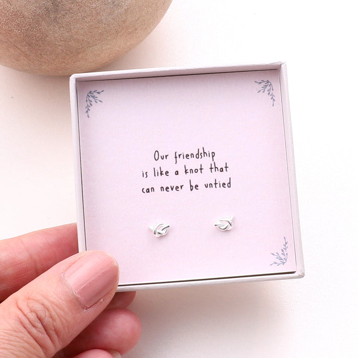 Sterling Silver Friendship Knot Earrings