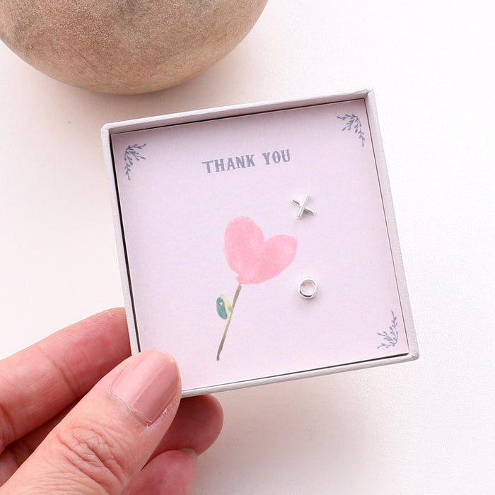 Gift Boxed 'Thank You' Kiss And Hug Earrings