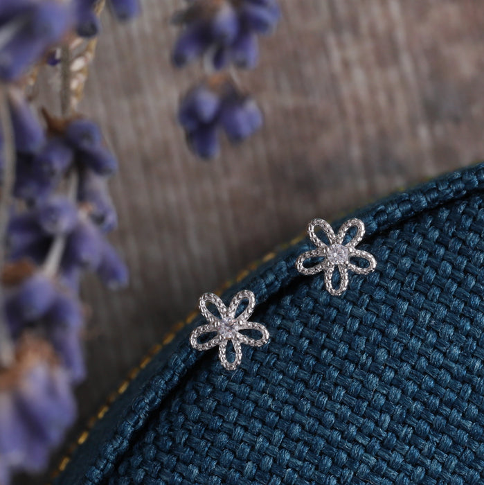 'One Must Have' Sterling Silver Little Flower Earrings