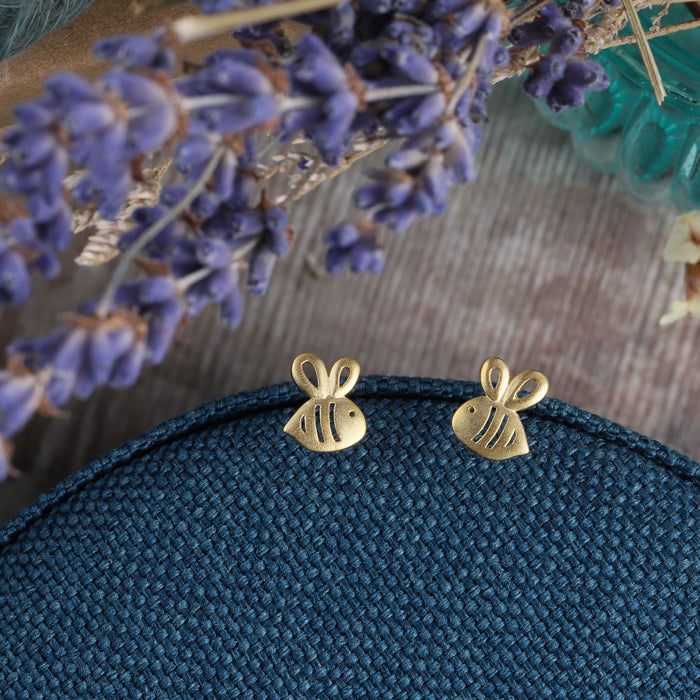 'Bee Wild And Free' Sterling Silver Bee Earrings