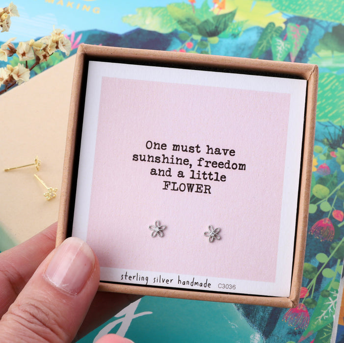 'One Must Have' Sterling Silver Little Flower Earrings