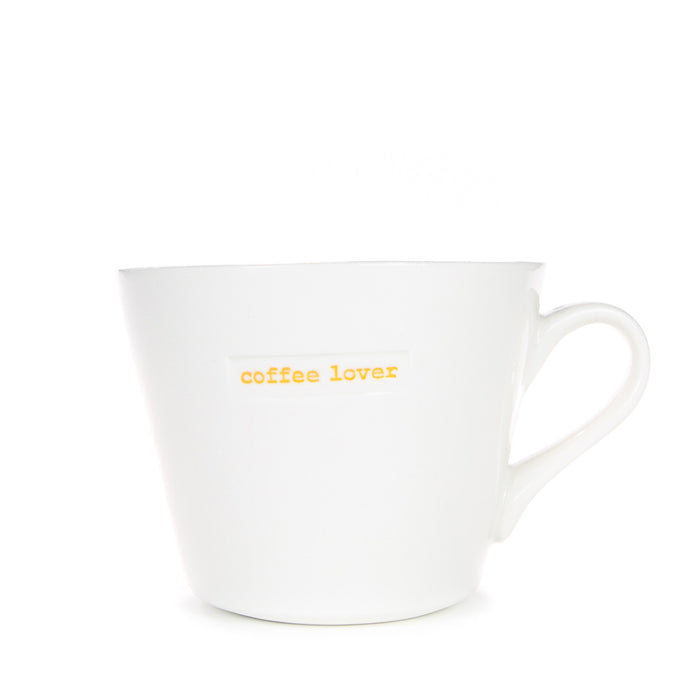 Medium Ceramic White Mug – coffee lover – 350ml