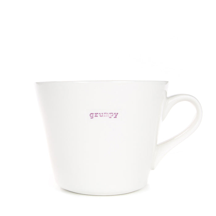 Medium Ceramic White Mug – grumpy – 350ml