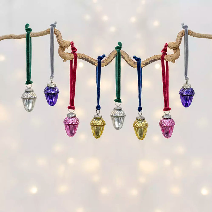 Acorns With Velvet Loops Bag of 8