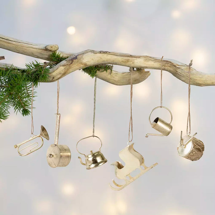 Handmade hanging Christmas decorations