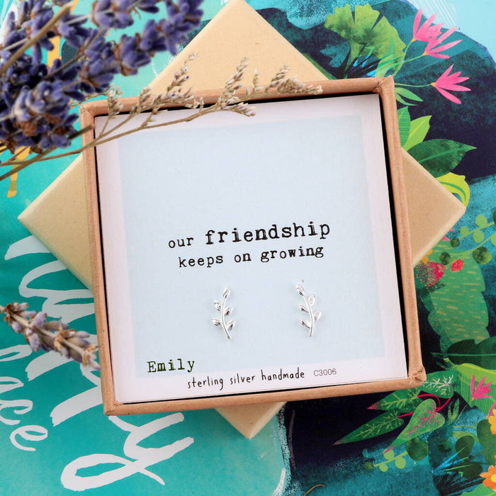 'Friendship Grows' Leaf Earrings