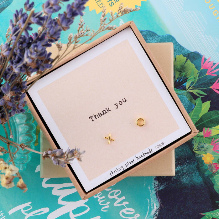 Gift Boxed 'Thank You' Kiss And Hug Earrings