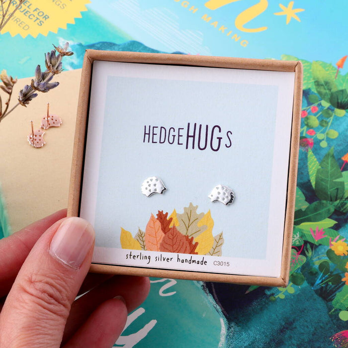 'Hedgehugs' Sterling Silver Hedgehog Earrings