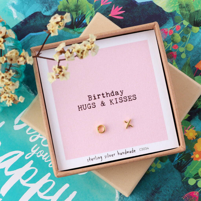 Gift Boxed 'Birthday Kiss And Hug' Earrings