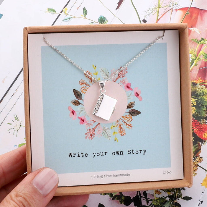 Write Her Own Story Book Pendant Necklace