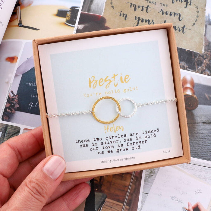 Silver And Gold Circle Bestie Bracelet