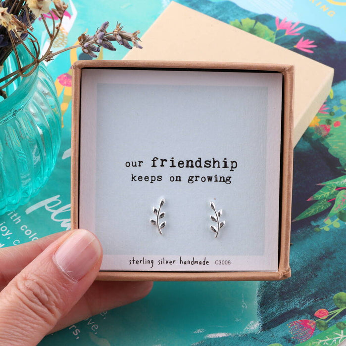 'Friendship Grows' Leaf Earrings