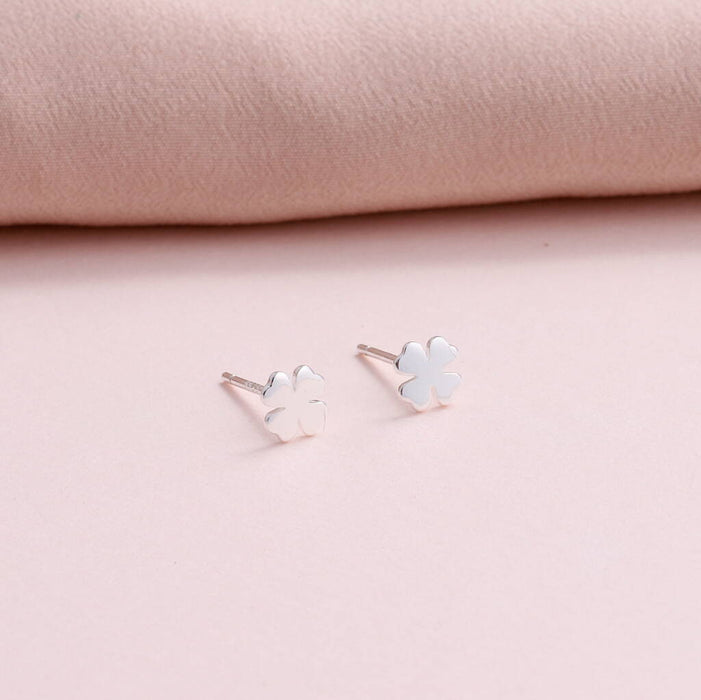 'Friends Are Lucky To Have' Sterling Clover Earrings