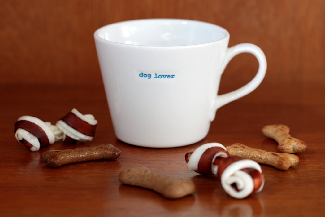 Medium Ceramic White Mug – dog lover – 350ml