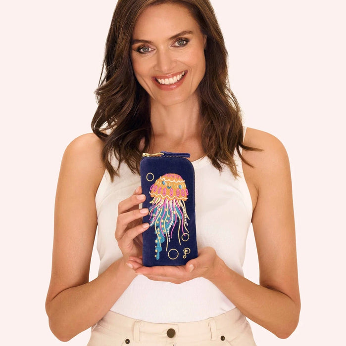 VELVET SUNGLASSES POUCH - JOLLY JELLY, NAVY