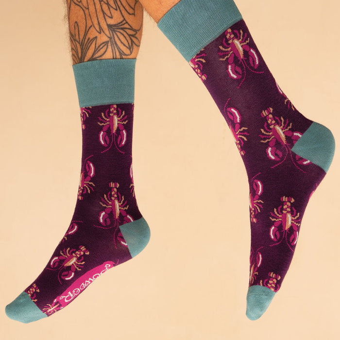 Men's Lobsters Socks - Damson
