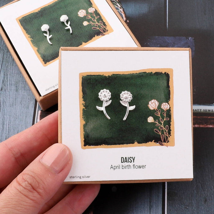 Birth Month Flower Earring Studs