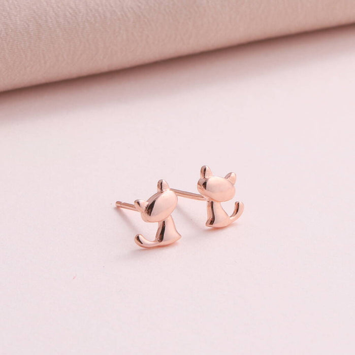 'Home Is' Sterling Silver Cat Earrings