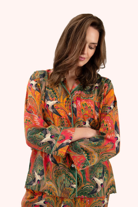 SUPERSOFT MARBLED SWALLOWS PYJAMAS - MEDIUM