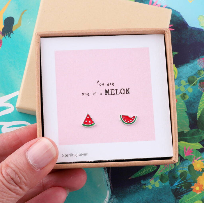 'Thanks A Melon' Sterling Silver Watermelon Earrings