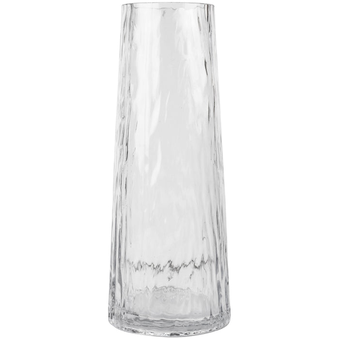 Glass Vase Clear Ripple Tall