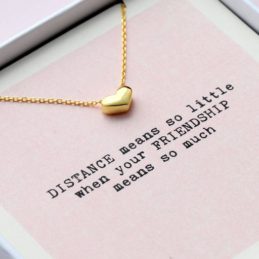 Distance Means So Little Friendship Heart Necklace