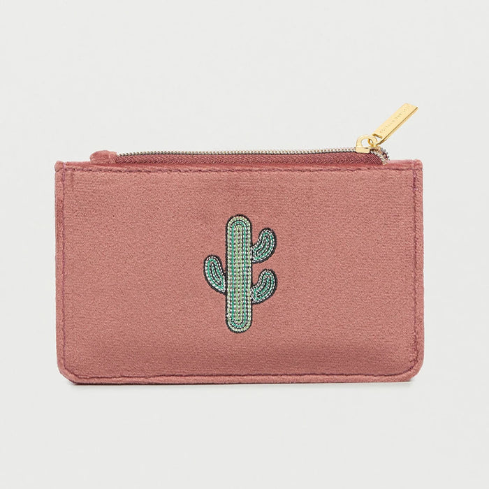 Embroidered Cactus Card Purse